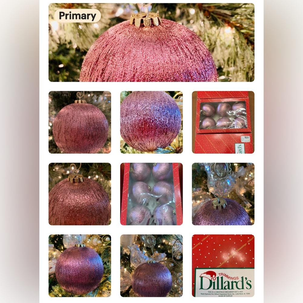 Vintage Pink Satin Christmas Ornaments